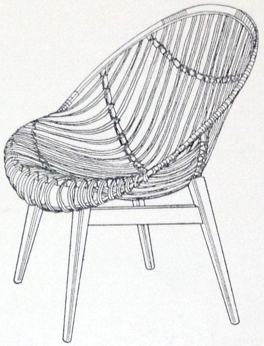 Fotel / krzesło proj. Zygmund Majchrzak, 1957, 1959 Wnętrza Projekty Mebli
