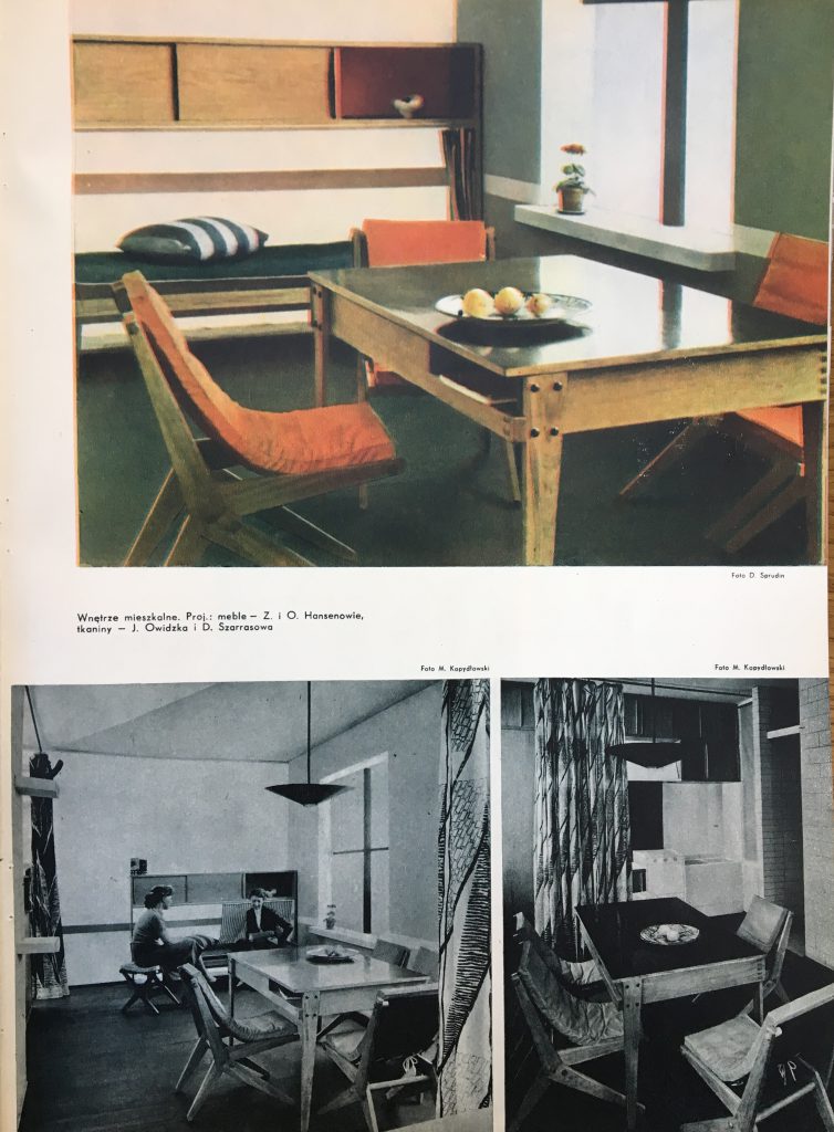 Krzesło proj. Zofii i Oskara Hansenów, Wystawa Architektury Wnętrz 1957