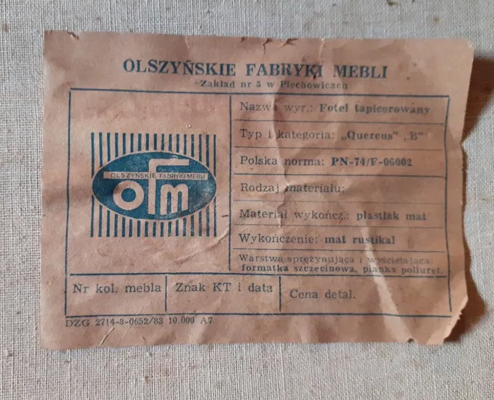 Fotel Quercus, prod. Olszyńskie Fabryki Mebli, 1983