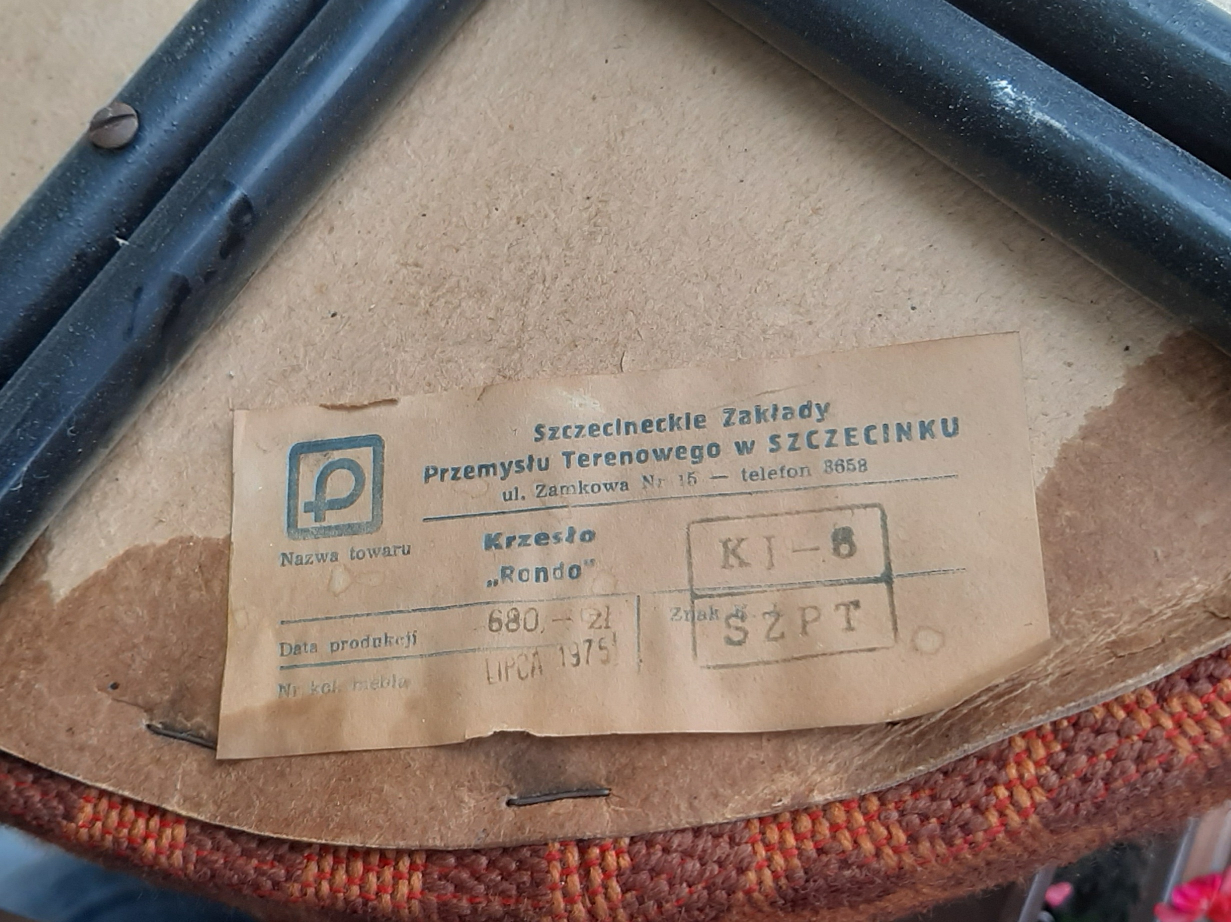 Krzesło Rondo prod. Szczecineckie Zakłady Przemysłu Terenowego w Szczecinku, 1975